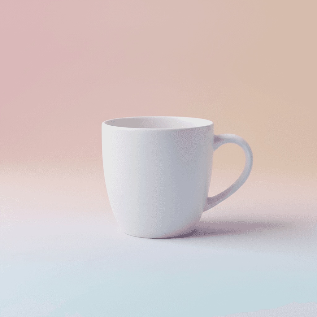 Mug on wooden table - professional studio background transformation