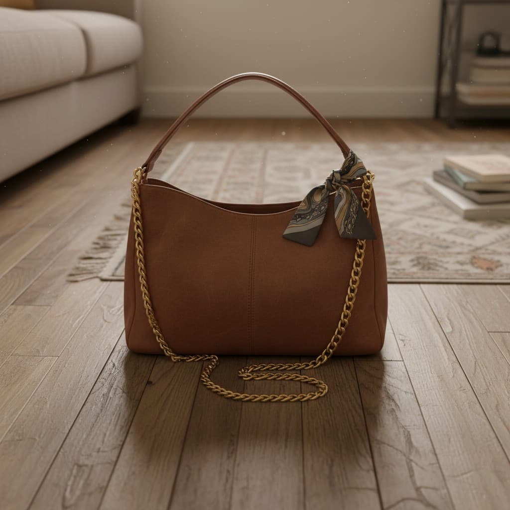 Person in grey t-shirt - AI product photography before after